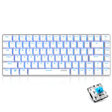 Load image into Gallery viewer, TKL White Gold Mechanical Keyboard, Ajazz AK33 Blue Switch, for Gamers and Typists, LED Backlit