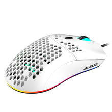 Load image into Gallery viewer, 16000 DPI PixArt Sensor Ajazz AJ390 Gaming Mouse Honeycomb Shell RGB Light White