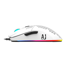 Load image into Gallery viewer, 16000 DPI PixArt Sensor Ajazz AJ390 Gaming Mouse Honeycomb Shell RGB Light White
