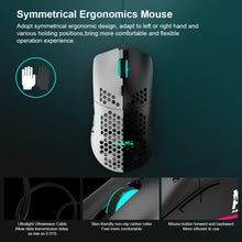 Load image into Gallery viewer, 16000 DPI PixArt Sensor RGB Light Ajazz AJ390 Gaming Mouse Honeycomb Shell Black