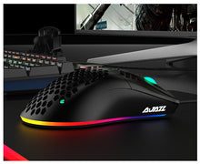 Load image into Gallery viewer, 16000 DPI PixArt Sensor RGB Light Ajazz AJ390 Gaming Mouse Honeycomb Shell Black