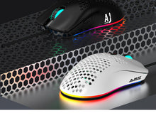 Load image into Gallery viewer, 16000 DPI PixArt Sensor Ajazz AJ390 Gaming Mouse Honeycomb Shell RGB Light White