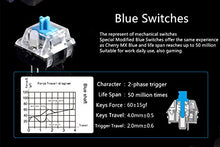Load image into Gallery viewer, TKL White Gold Mechanical Keyboard, Ajazz AK33 Blue Switch, for Gamers and Typists, LED Backlit
