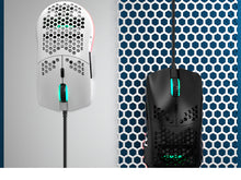 Load image into Gallery viewer, 16000 DPI PixArt Sensor Ajazz AJ390 Gaming Mouse Honeycomb Shell RGB Light White

