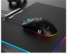 Load image into Gallery viewer, 16000 DPI PixArt Sensor RGB Light Ajazz AJ390 Gaming Mouse Honeycomb Shell Black
