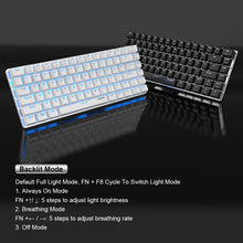 Load image into Gallery viewer, TKL White Gold Mechanical Keyboard, Ajazz AK33 Blue Switch, for Gamers and Typists, LED Backlit
