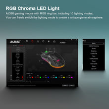 Load image into Gallery viewer, 16000 DPI PixArt Sensor RGB Light Ajazz AJ390 Gaming Mouse Honeycomb Shell Black
