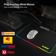 16000 DPI PixArt Sensor Ajazz AJ390 Gaming Mouse Honeycomb Shell RGB Light White